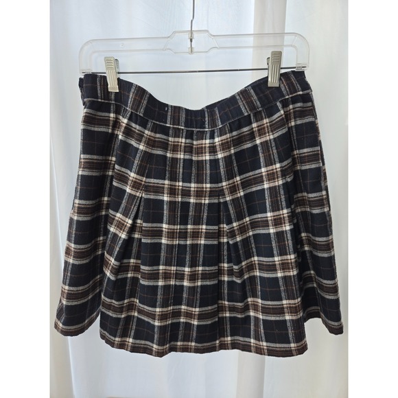 HOLLISTER Y2K Pleated Plaid Preppy 90's Academia Ultra High Rise Mini Skirt Sz L - Picture 2 of 11